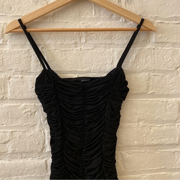 Goldsign || The Ezra Shirred Stretch-jersey Tank Bodysuit Black - Picture 3 of 8